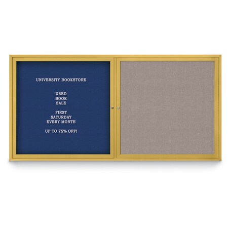 United Visual Products Corkboard, Cloud/Gold, 48"x36" UV431HPLUS-GOLD-CLOUD